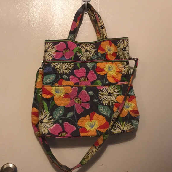 Vera Bradley Jazzy Blooms Convertible Crossbody Bag - Picture 3 of 12